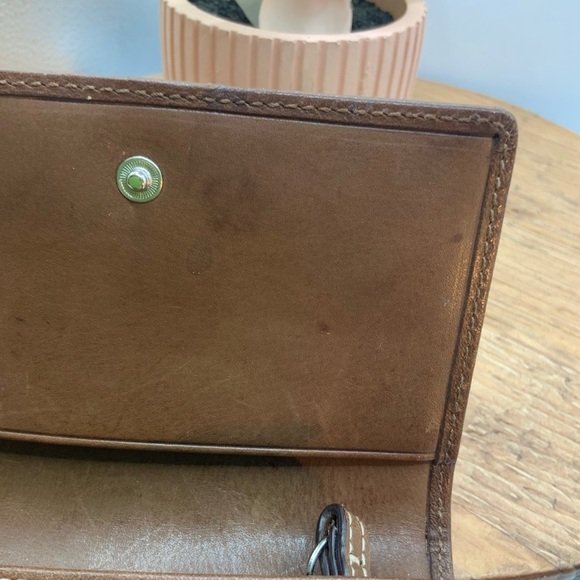Coach Brown Leather Vintage Key Ring Card Holder Mini Wallet - Picture 7 of 9
